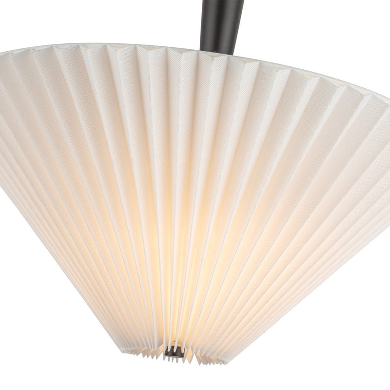 Kuzco Bridgette 16" Socket Pendant, Black/Folded White/Linen