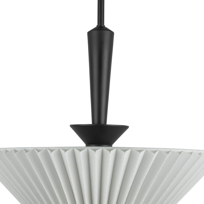Kuzco Bridgette 16" Socket Pendant, Black/Folded White/Linen