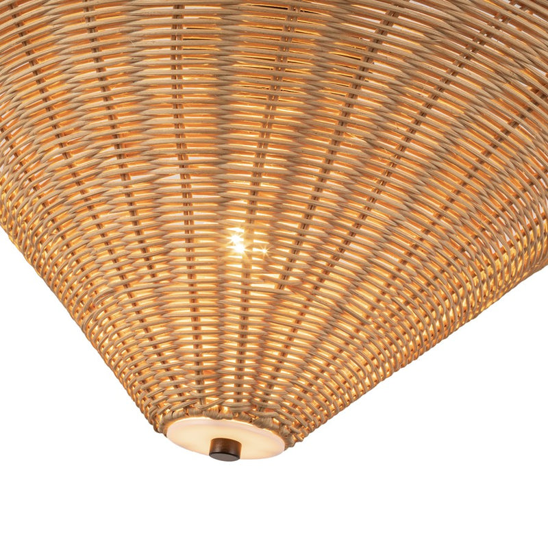 Kuzco Bridgette 16" Socket Pendant, Black/Rattan/Rattan Shade