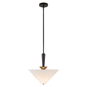 Kuzco Bridgette 16" Socket Pendant, Black/White Linen/Linen Shade - PD497016MBWL