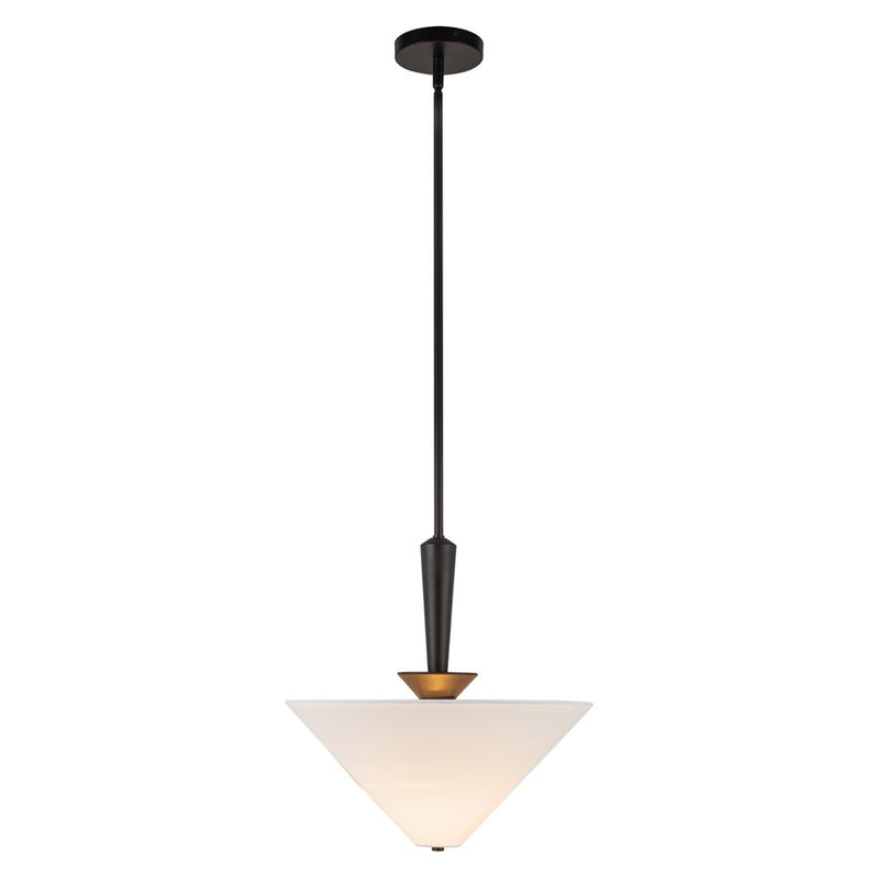 Kuzco Bridgette 16" Socket Pendant, Black/White Linen/Linen Shade - PD497016MBWL