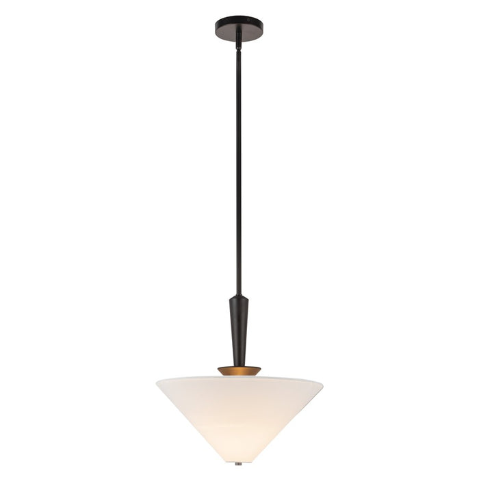 Kuzco Bridgette 16" Socket Pendant, Black/White Linen/Linen Shade