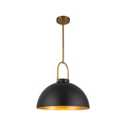 Kuzco Harper 16in 1-Light Pendant | Mid-Century Matte Black Metal and Opal Glass | Kitchen Island & Dining Room | Model PD504016MB