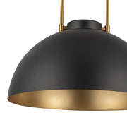 Kuzco Harper 16in 1-Light Pendant | Mid-Century Matte Black Metal and Opal Glass | Kitchen Island & Dining Room | Model PD504016MB