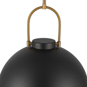 Kuzco Harper 16in 1-Light Pendant | Mid-Century Matte Black Metal and Opal Glass | Kitchen Island & Dining Room | Model PD504016MB