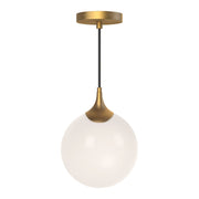 Kuzco Nouveau 1-Light 8in Pendant | Art Nouveau Aged Gold Metal and Opal Matte Glass | Kitchen Island & Dining Room | 40W E26 | Model PD505108AGOP