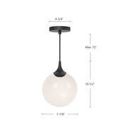 Kuzco Nouveau 1-Light 8in Pendant | Art Nouveau Aged Gold Metal and Opal Matte Glass | Kitchen Island & Dining Room | 40W E26 | Model PD505108AGOP