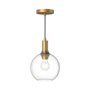 Kuzco Castilla 8in 1-Light Pendant | Aged Gold Metal and Clear Glass | Kitchen Island & Dining Room | 8 x 8 x 11 in | Model PD506108AGCL