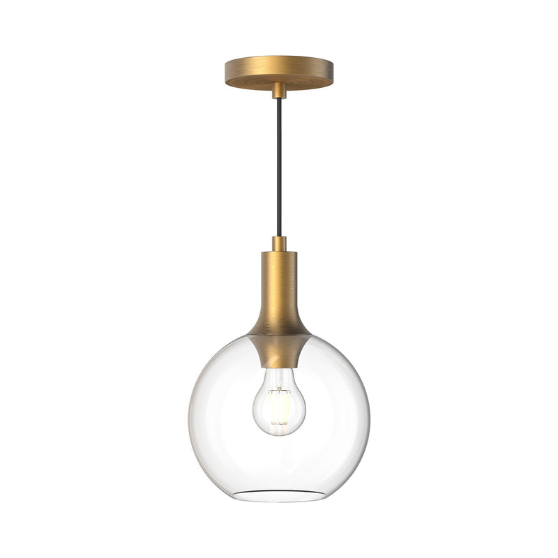 Kuzco Castilla 8in 1-Light Pendant | Aged Gold Metal and Clear Glass | Kitchen Island & Dining Room | 8 x 8 x 11 in | Model PD506108AGCL