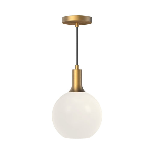 Kuzco Castilla 8in 1-Light Pendant | Classic Chic Aged Gold Steel and Opal Matte Glass | Kitchen Island & Dining Room | Model PD506108AGOP