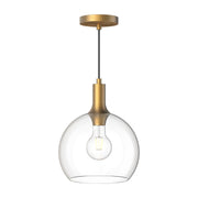 Kuzco Castilla 10in 1-Light Pendant | Classic Chic Aged Gold Metal and Clear Glass | Kitchen Island & Dining Room | Model PD506210AGCL