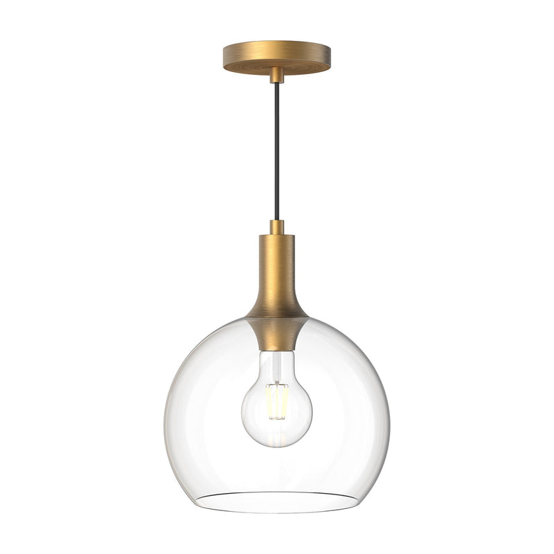 Kuzco Castilla 10in 1-Light Pendant | Classic Chic Aged Gold Metal and Clear Glass | Kitchen Island & Dining Room | Model PD506210AGCL