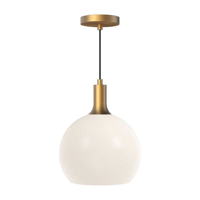 Kuzco Castilla 10in 1-Light Pendant | Aged Gold and Opal Matte Glass | Kitchen Island & Dining Room | 12.5in H | Model PD506210AGOP