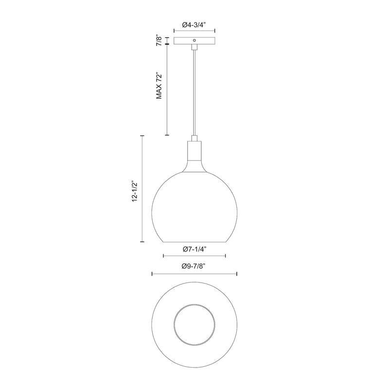 Kuzco Castilla 10in 1-Light Pendant | Farmhouse Matte Black and Opal Glass | Kitchen Island & Dining Room | 12.5in H | Model PD506210MBOP