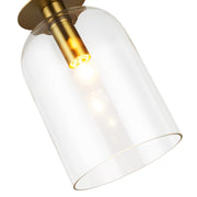 Kuzco Sylvia 8in 1-Light Pendant | Brushed Gold Steel and Clear Glass | Kitchen Island & Dining Room | 15.12 x 8 in | Model PD515408BGCL