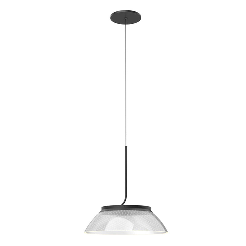 Kuzco Magellan 12in LED Pendant | Black and Clear Acrylic Light Guide | Kitchen Island & Dining Room | 1100lm 3000K 90CRI | Model PD51612-BK-LG
