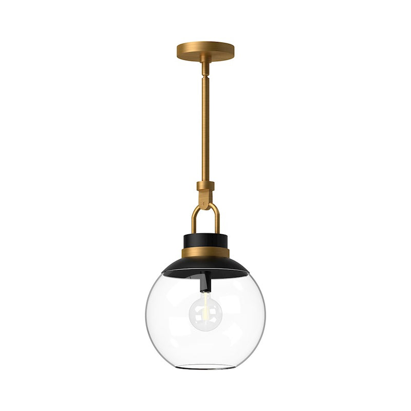 Kuzco Copperfield 1-Light 12in Pendant | Aged Gold and Clear Glass | Dining Room & Entryway | 60W E26 Socket Dimmable | Model PD520512AGCL