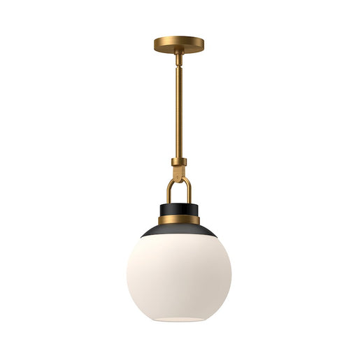 Kuzco Copperfield 1-Light 12in Pendant | Aged Gold Steel and Opal Matte Glass | Kitchen Island & Dining Room | 11.88 x 18.38 in | Model PD520512AGOP