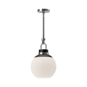 Alora Mood Copperfield 12in 1-Light Pendant | Chrome and Opal Glass | Kitchen Island & Dining Room | 18in H x 12in Dia | Model PD520512CHOP
