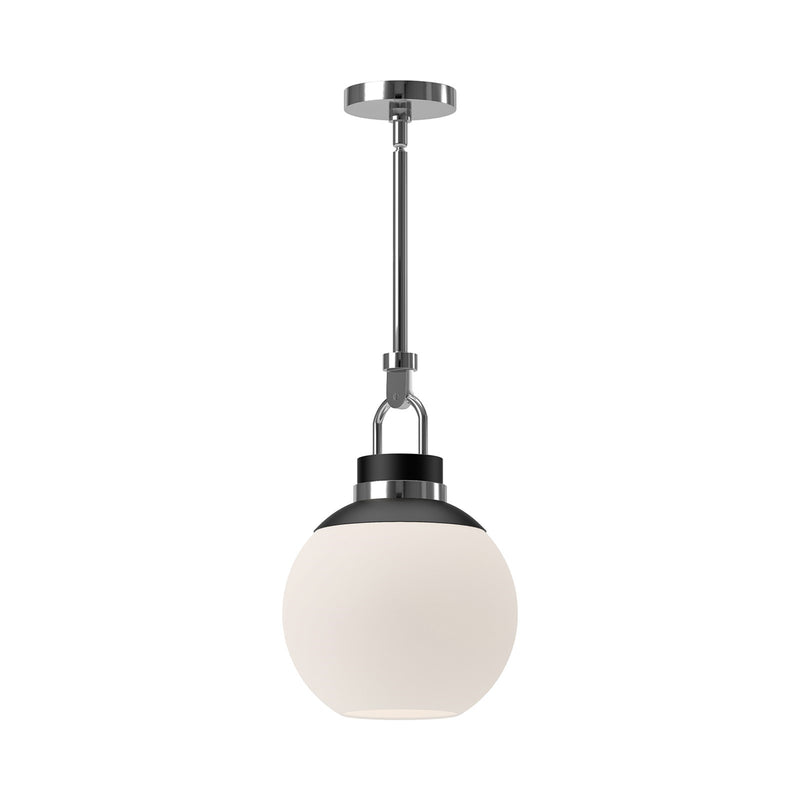 Alora Mood Copperfield 12in 1-Light Pendant | Chrome and Opal Glass | Kitchen Island & Dining Room | 18in H x 12in Dia | Model PD520512CHOP