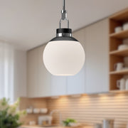 Alora Mood Copperfield 12in 1-Light Pendant | Chrome and Opal Glass | Kitchen Island & Dining Room | 18in H x 12in Dia | Model PD520512CHOP