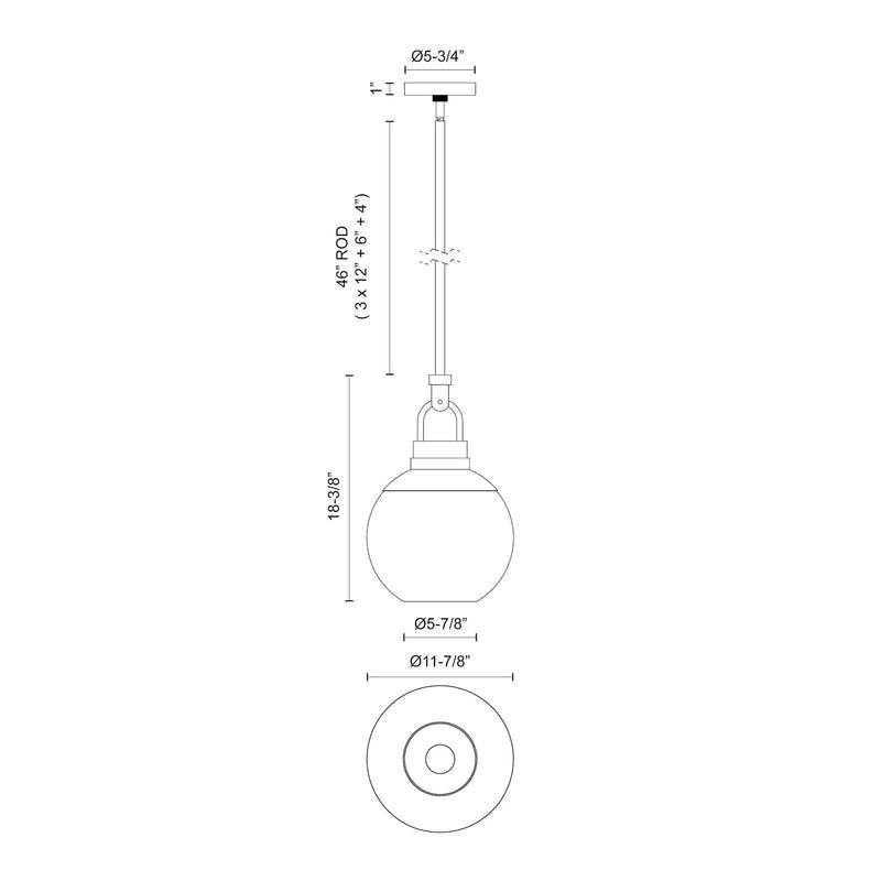 Alora Mood Copperfield 12in 1-Light Pendant | Chrome and Opal Glass | Kitchen Island & Dining Room | 18in H x 12in Dia | Model PD520512CHOP