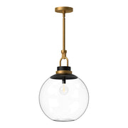 Kuzco Copperfield 16in 1-Light Pendant | Whimsical Aged Gold and Clear Glass | Dining Room & Kitchen Island | 22.25 x 15.75 in | Model PD520516AGCL