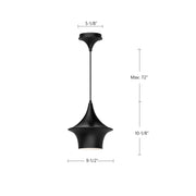 Kuzco Emiko 9in 1-Light Pendant | Japanese-Inspired Minimalist Matte Black Metal | Kitchen Island & Dining Room | 10 x 9 x 10 in | Model PD523009MB