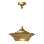 Kuzco Emiko 16in 1-Light Pendant | Wabi-Sabi Brushed Gold Metal | Bedroom & Hallway Accent Light | 16 x 16 x 9.25 in | Model PD523016BG