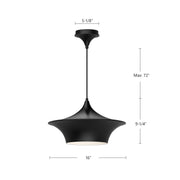 Kuzco Emiko 16in 1-Light Pendant | Wabi-Sabi Brushed Gold Metal | Bedroom & Hallway Accent Light | 16 x 16 x 9.25 in | Model PD523016BG