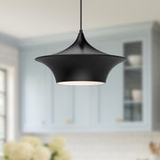 Kuzco Alora Mood Emiko 16in 1-Light Pendant | Minimalist Matte Black Metal | Kitchen Island & Dining Room | 16 x 9 in | Model PD523016MB