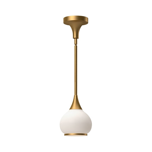 Kuzco Hazel 6in 1-Light Pendant | Vintage Aged Gold and Opal Glass | Kitchen Island & Dining Room | 6.62 x 8.38 in | Model PD524006AGOP