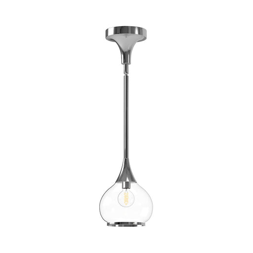 Alora Mood Hazel 6in 1-Light Pendant | Vintage Chrome and Clear Glass Apothecary Style | Kitchen Island & Dining Room | Model PD524006CHCL
