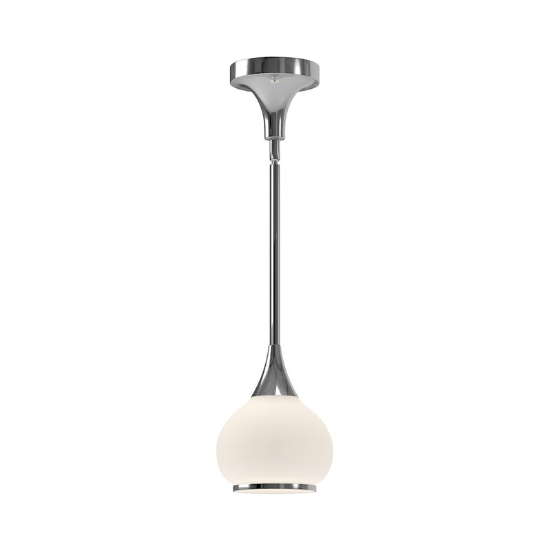 Kuzco Hazel 6in 1-Light Pendant | Vintage Chrome and Opal Matte Glass | Kitchen Island & Dining Room | 6.62 x 8.38 in | Model PD524006CHOP