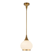 Kuzco Alora Hazel 10in 1-Light Pendant | Aged Gold and Opal Matte Glass | Kitchen Island & Dining Room | 10 x 10 x 13 in | Model PD524110AGOP