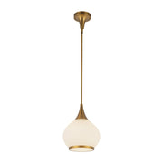 Kuzco Alora Hazel 10in 1-Light Pendant | Aged Gold and Opal Matte Glass | Kitchen Island & Dining Room | 10 x 10 x 13 in | Model PD524110AGOP