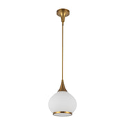 Kuzco Alora Hazel 10in 1-Light Pendant | Aged Gold and Opal Matte Glass | Kitchen Island & Dining Room | 10 x 10 x 13 in | Model PD524110AGOP