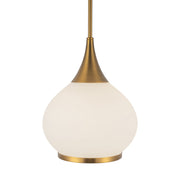 Kuzco Alora Hazel 10in 1-Light Pendant | Aged Gold and Opal Matte Glass | Kitchen Island & Dining Room | 10 x 10 x 13 in | Model PD524110AGOP