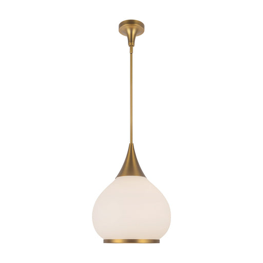 Kuzco Hazel 14in 1-Light Pendant | Vintage Aged Gold and Opal Matte Glass | Kitchen Island & Dining Room | 60W E26 Socket | Model PD524214AGOP