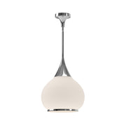 Kuzco Hazel 14in 1-Light Pendant | Vintage Chrome and Opal Matte Glass | Kitchen Island & Dining Room | 17.75in H | Model PD524214CHOP