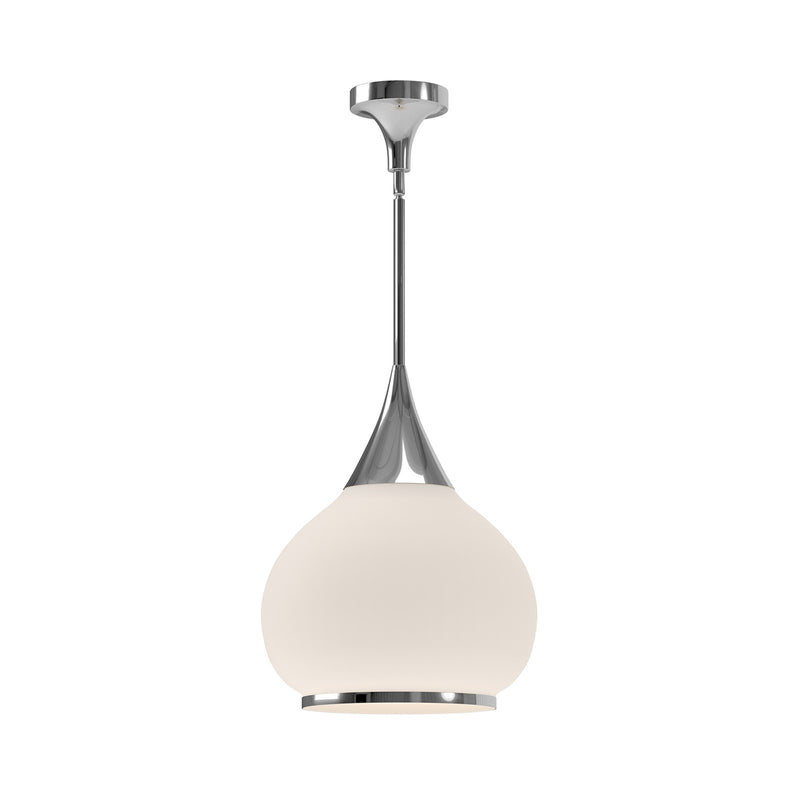 Kuzco Hazel 14in 1-Light Pendant | Vintage Chrome and Opal Matte Glass | Kitchen Island & Dining Room | 17.75in H | Model PD524214CHOP