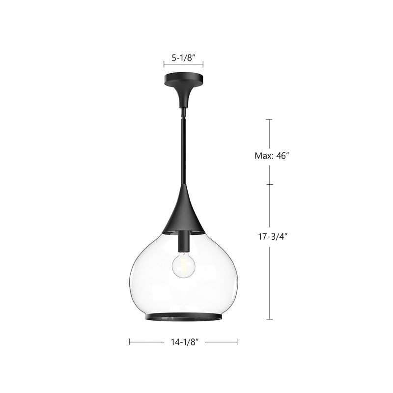 Kuzco Hazel 14in 1-Light Pendant | Vintage Chrome and Opal Matte Glass | Kitchen Island & Dining Room | 17.75in H | Model PD524214CHOP