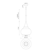 Alora Mood Hazel 14in 1-Light Pendant | Vintage Clear Glass and Matte Black | Kitchen Island & Dining Room | 18 x 14 x 14 in | Model PD524214MBCL