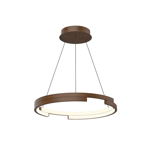 Kuzco Anello Minor 19in LED Pendant | Walnut and Frosted Acrylic | Kitchen Island & Dining Room | 1.75 x 19 in | Model PD52719-WT