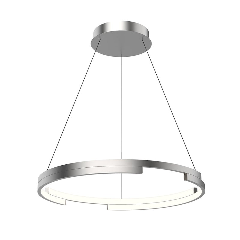 Kuzco Anello Minor 24in LED Pendant | Brushed Nickel and Frosted Acrylic | Kitchen Island & Dining Room | 1.75 x 24 in | Model PD52724-BN