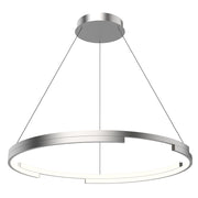 Kuzco Anello Minor 32in LED Pendant | Modern Brushed Nickel and Frosted Acrylic | Living Room & Dining Room Statement Light | Model PD52732-BN