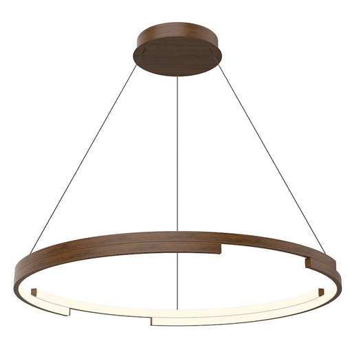 Kuzco Anello Minor 32in 1-Light LED Pendant | Modern Walnut and Frosted Acrylic | Dining Room & Living Room | 6630lm 3000K Dimmable | Model PD52732-WT