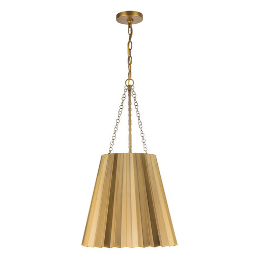 Kuzco Alora Mood Plisse 16in 1-Light Pendant | Modern Aged Gold Metal and Pleated Glass | Kitchen Island & Dining Room | Model PD528116AG