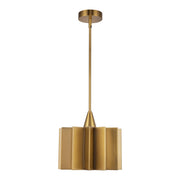Alora Mood Plisse 1-Light 11in Pendant | Vintage Aged Gold Metal | Kitchen Island & Dining Room Pendant | Model PD528412AG