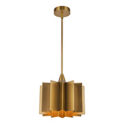Alora Mood Plisse 1-Light 11in Pendant | Vintage Aged Gold Metal | Kitchen Island & Dining Room Pendant | Model PD528412AG